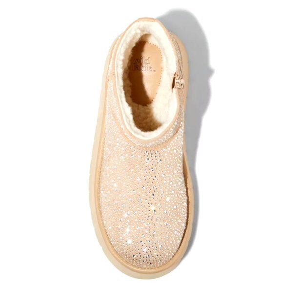 Women's Beige Bling Missy Platform Booties with Memory Foam Insole, Size 8 - Picture 2 of 4